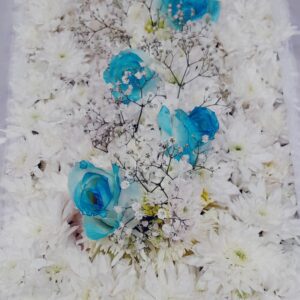 DECORAÇÃO DE CAIXÃO AZUL