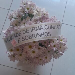 VASO DE MARGARIDA GRANDE COM FAIXA