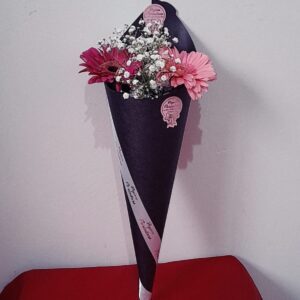 CONE COM FLOR GÉRBERA